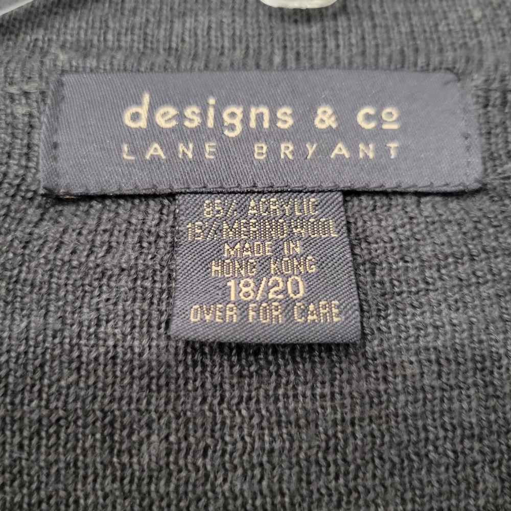 designs & co Lane Bryant Gray Button Up Wool Blend Cardigan Sweater 18/20 Plus - Picture 3 of 3